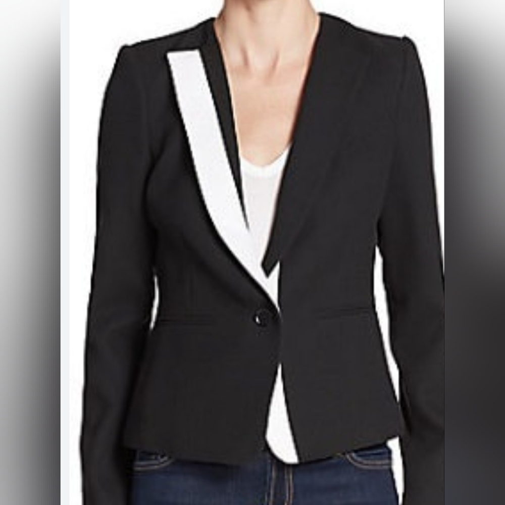 BCBGMaxAzria Black Blazer with White Detail